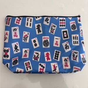 Blue Mahjong Card Game Pouch